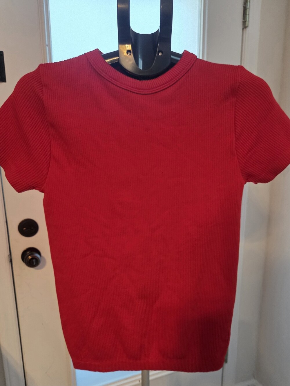 Women's Soho Lady Red Short-Sleeve Ribbed Top